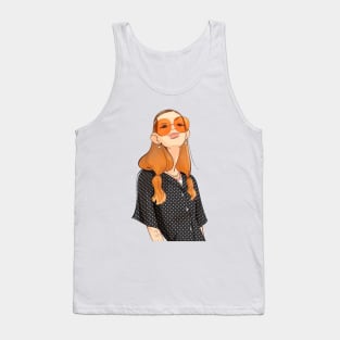 Girl with glasses portrait Tank Top